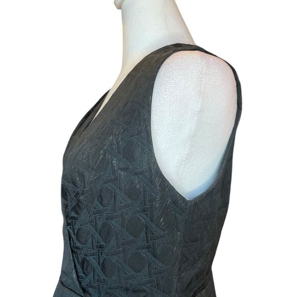 Kirna Zabete For Target Dress Black Metallic Jacquard Wrap A Line Womens Size 10 - Picture 7 of 12